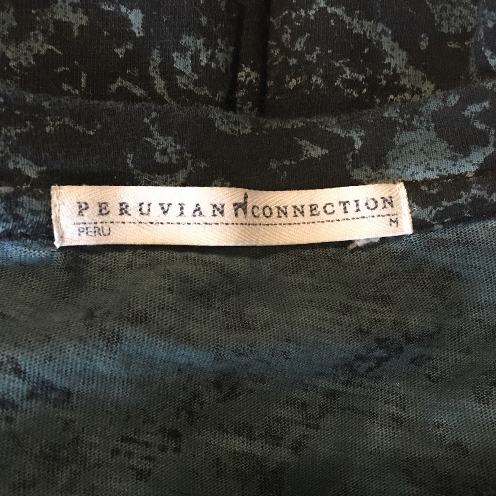 Peruvian Connection 100% Cotton Dark Green Shift Dress - Picture 4 of 5